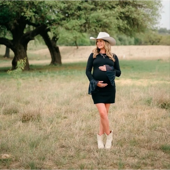 STAUD Hawthorne Dress in Black Navy L - Picture 3 of 7